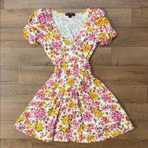 Vintage Betsey Johnson Size P Floral Mini Dress Made In USA Dainty Darling Rare